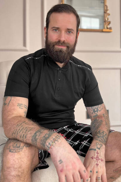 Siyah Ekose Line Edge Detaylı Şortlu Kısa Kollu Erkek Pijama Takımı - 7