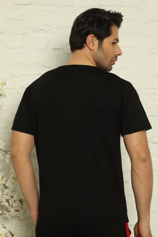 Siyah-Lacivert Erkek Basic Slim Fit 2'li Paket Pijama Üstü - Pijamaevi (3)