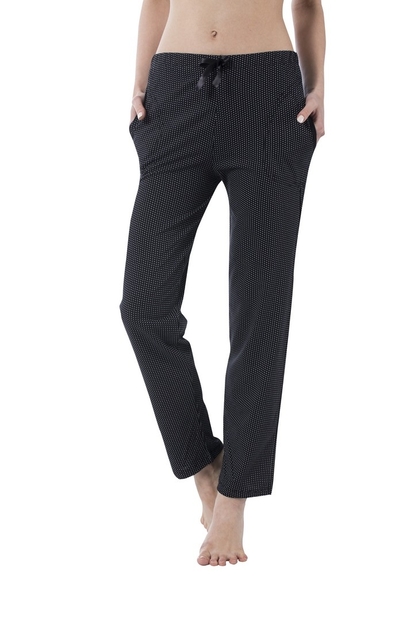 Siyah Puan Desenli Bayan Tek Alt Pijama - 2
