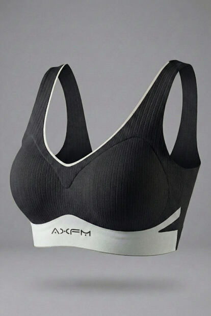 Siyah SilkAir Dikişsiz Kumaş Balensiz Spor Sütyen - İz Yapmayan, Esnek, Günlük Konfor - 6