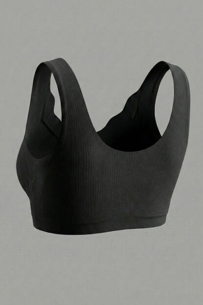 Siyah SilkAir Lazer Kesim Balensiz Sütyen - Klasik Geniş Askı, İz Yapmayan - 7