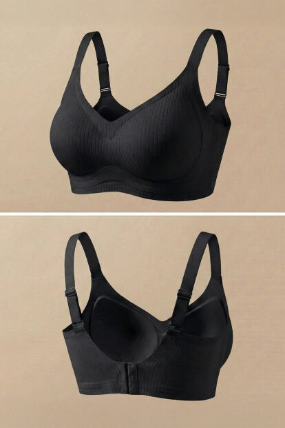 Siyah Soft Blush SilkAir Lazer Kesim Balensiz Sütyen - Kopçalı, Ayarlanabilir Askı, İz Yapmayan - 7