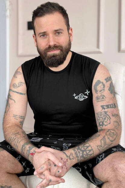 Siyah Space Baskılı Sıfır Kol Şortlu Erkek Pijama Takımı - 7