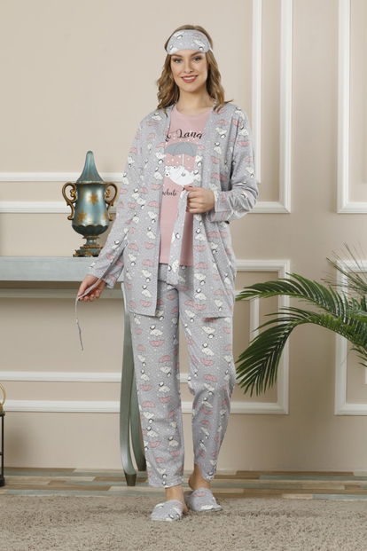 Soft Landing Desenli Sabahlıklı Pijama Takımı - 1