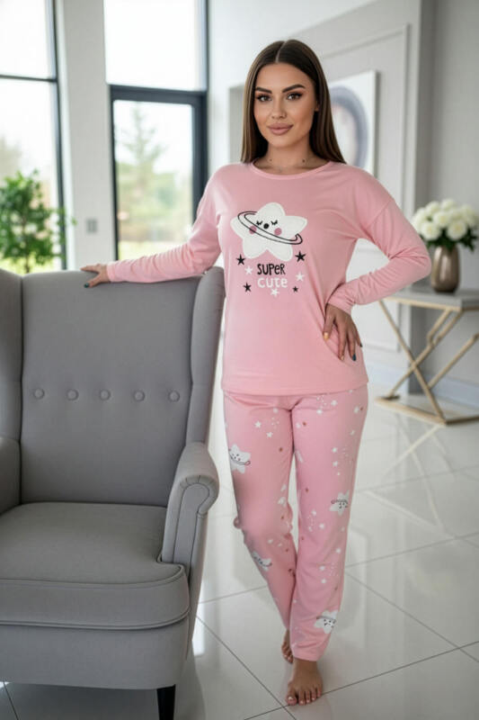 Somon Cute Desenli Termal Kadın Pijama Takımı - Pijamaevi (2)