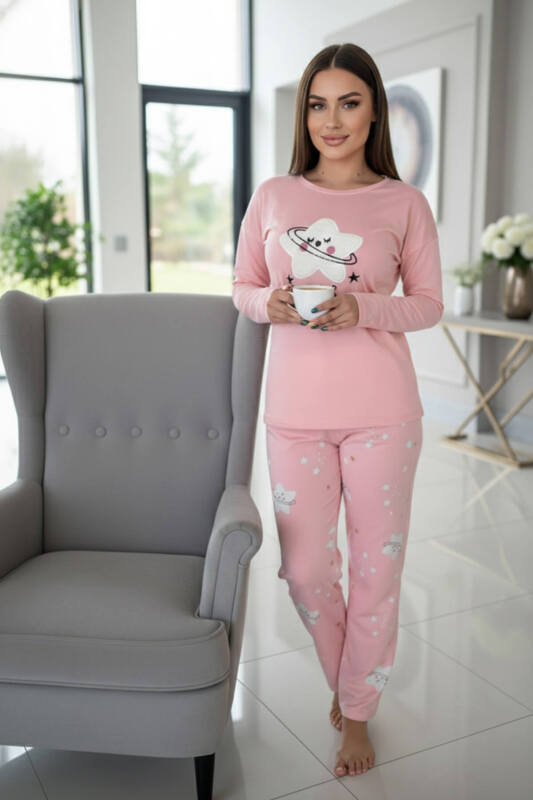Somon Cute Desenli Termal Kadın Pijama Takımı - Pijamaevi (3)