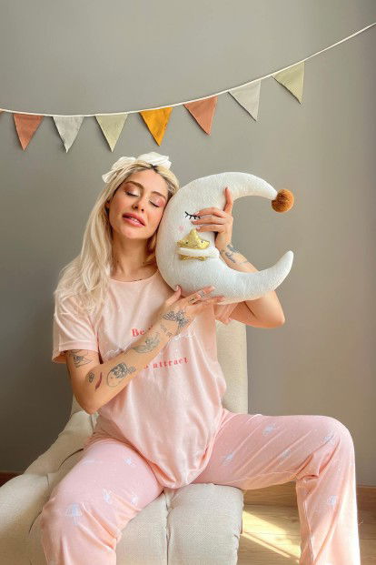 Somon Energy Baskılı Kısa Kollu Kadın Pijama Takımı - 2