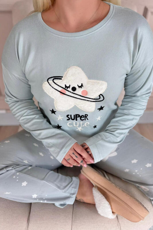 Super Cute Desenli Termal Kadın Pijama Takımı - Pijamaevi (3)