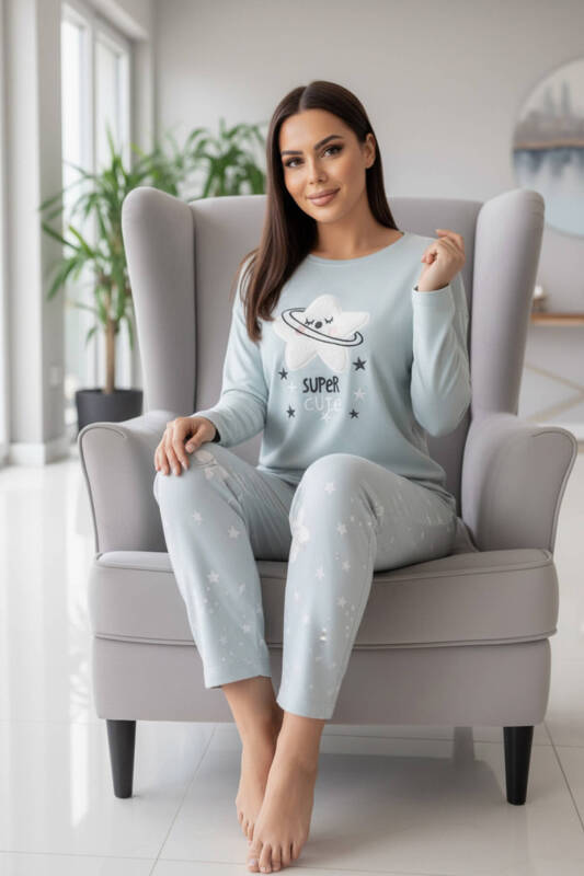 Super Cute Desenli Termal Kadın Pijama Takımı - Pijamaevi (2)