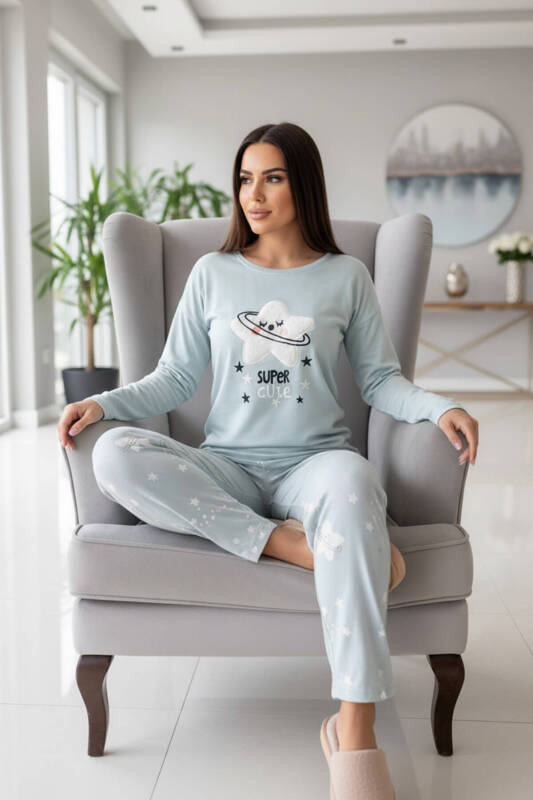 Super Cute Desenli Termal Kadın Pijama Takımı - Pijamaevi (3)