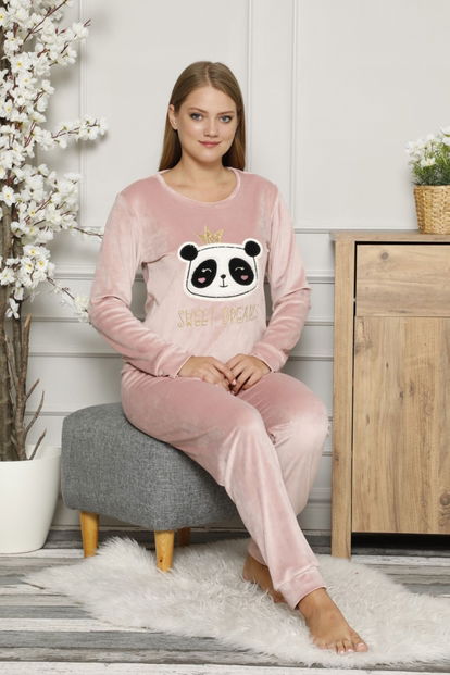 Sweet Dream Desenli Fransız Kadife Pijama Takımı - 2