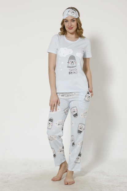 Sweet Dream Desenli Kısa Kollu Pijama Takımı - 1