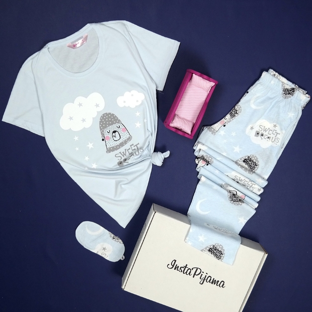 Sweet Dream Desenli Kısa Kollu Pijama Takımı - 2