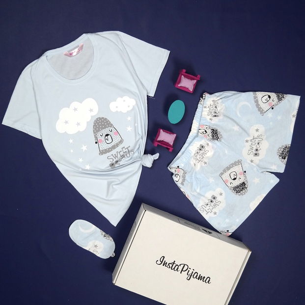 Sweet Dream Desenli Şortlu Bayan Pijama Takımı - 2