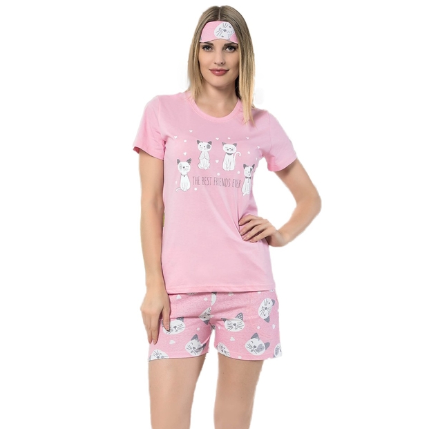 The Best Friends Desenli Şortlu Bayan Pijama Takımı - 1