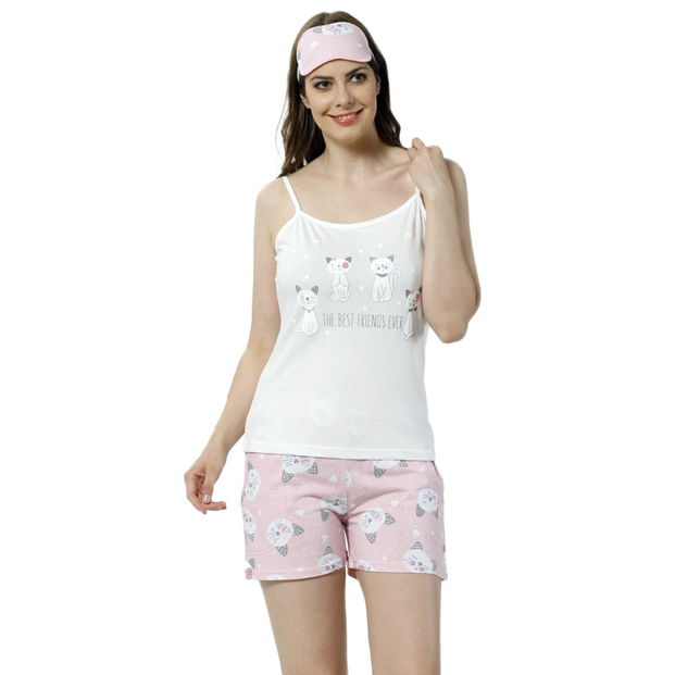 The Best Friends Desenli Şortlu Sabahlıklı Pijama Takımı - 2