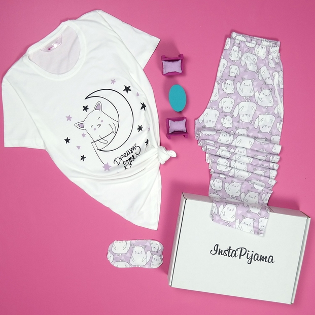 Tilki Desenli Kısa Kollu Pijama Takımı - 2