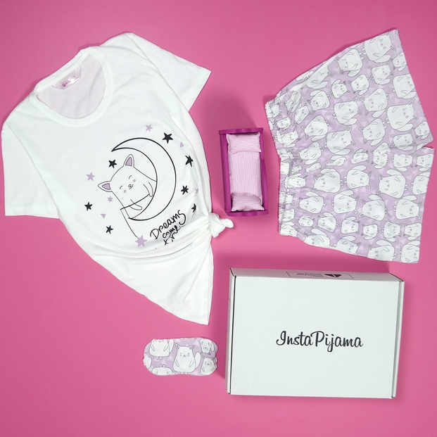 Tilki Desenli Şortlu Bayan Pijama Takımı - 2