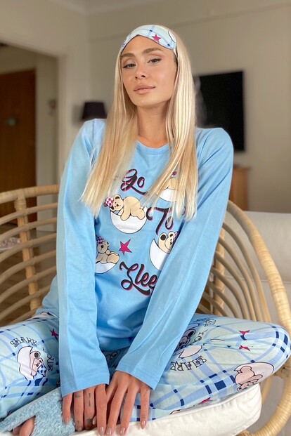 To sleep Baskılı Uzun Kol Kadın Pijama Takımı - 1