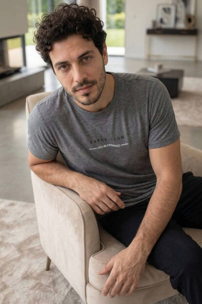 Urban Charcoal Lifes Baskılı Kısa Kollu Cotton Erkek Pijama Takımı 