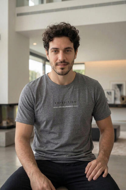 Urban Charcoal Lifes Baskılı Kısa Kollu Cotton Erkek Pijama Takımı - 5