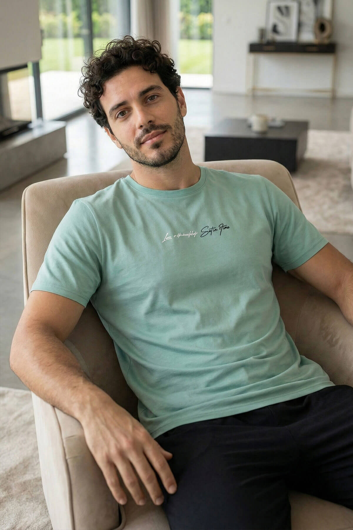 Urban Mint Baskılı Kısa Kollu Cotton Erkek Pijama Takımı - Pijamaevi (1)