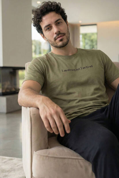 Urban Olive Strong Baskılı Kısa Kollu Cotton Erkek Pijama Takımı 