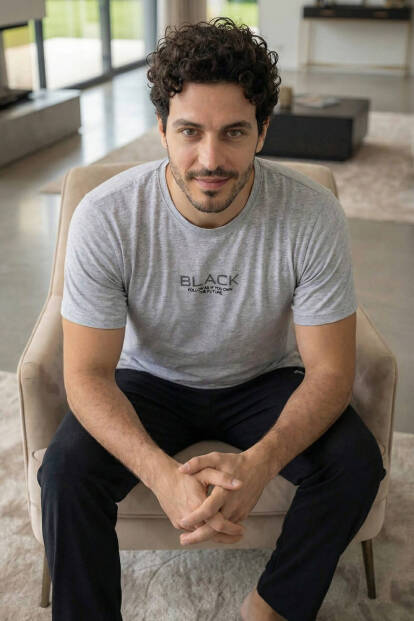 Urban Silver Black Baskılı Kısa Kollu Cotton Erkek Pijama Takımı - 5