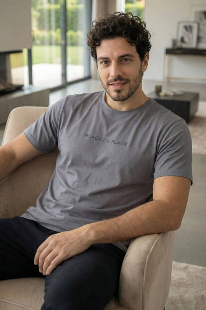 Urban Slate Black Baskılı Kısa Kollu Cotton Erkek Pijama Takımı - 4