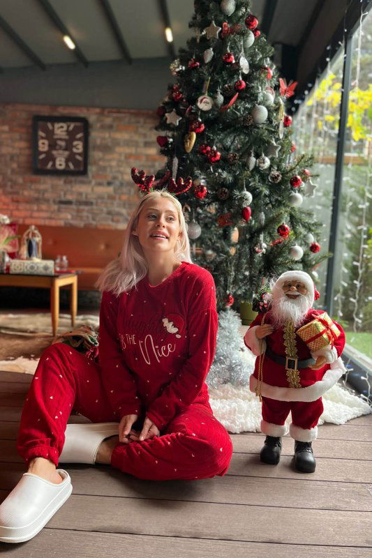 Yılbaşı Desenli Peluş Polar Pijama Takımı - Pijamaevi (2)