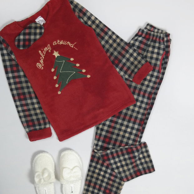 Yılbaşı Özel Peluş Pijama Takımı - 2